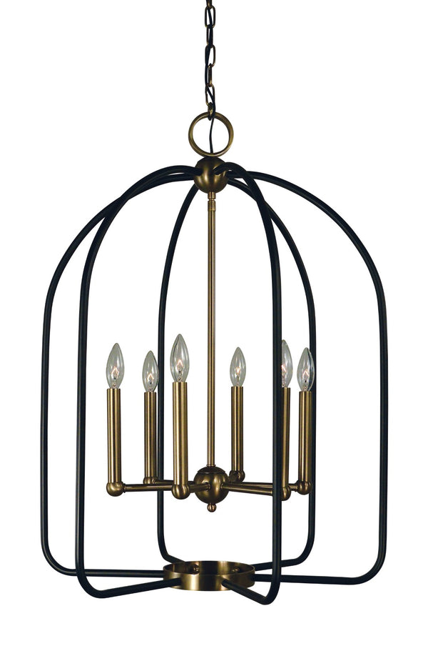 Framburg 6-light Elegant Matte Black Boulevard Chandelier – Stunning Design For Sophisticated Interiors Antique Brass With Matte Black Accents Metal 4936 Ab/Mblack