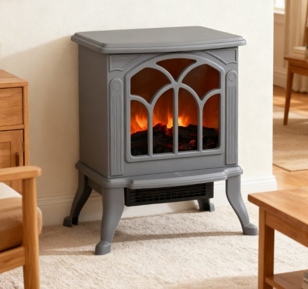 English Elm Cozy Freestanding Electric Stove Vintage Hearth Ambiance with Realistic Flame Effect T3971P412861