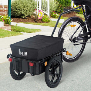 English Elm Aosom Bike Cargo Trailer with Waterproof Oxford Cover and 16 Inch Rubber Wheels W2225P217048
