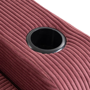 English Elm Convertible Floor Sofa Bed with Memory Foam and Ribbed Corduroy for Small Spaces Wine Red W395P438031