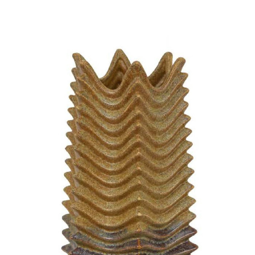 English Elm Decorative Tall Ceramic Vase Earthy Glazed Texture for Modern Transitional Shelves B056P417009