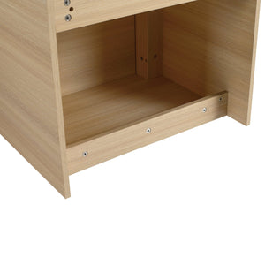 English Elm 60'' Wall-Mounted Bathroom Vanity With Elegant White Sink, Soft-Close Doors & Ample Storage Shelves W999S00483
