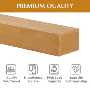 English Elm 60'' Solid Fir Wood Fireplace Mantel Floating Shelf for Farmhouse Living Room Decor Light Brown W2640P386627