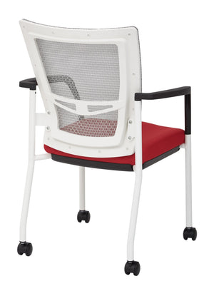 OSP Home Furnishings Progrid® Mesh Back Visitor Chair with Lumbar Support and Padded Seat for Office Red 8810W-9