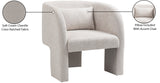 Sawyer Cream Chenille Fabric Accent Chair 493Cream Meridian Furniture