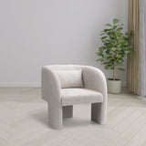 Sawyer Cream Chenille Fabric Accent Chair 493Cream Meridian Furniture