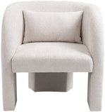 Sawyer Cream Chenille Fabric Accent Chair 493Cream Meridian Furniture