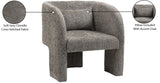 Sawyer Grey Chenille Fabric Accent Chair 493Grey Meridian Furniture