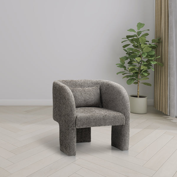 Sawyer Grey Chenille Fabric Accent Chair 493Grey Meridian Furniture