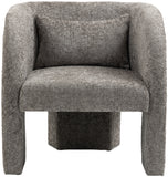 Sawyer Grey Chenille Fabric Accent Chair 493Grey Meridian Furniture