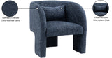 Sawyer Navy Chenille Fabric Accent Chair 493Navy Meridian Furniture