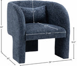 Sawyer Navy Chenille Fabric Accent Chair 493Navy Meridian Furniture