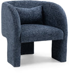 Sawyer Navy Chenille Fabric Accent Chair 493Navy Meridian Furniture