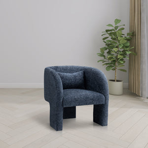 Sawyer Navy Chenille Fabric Accent Chair 493Navy Meridian Furniture