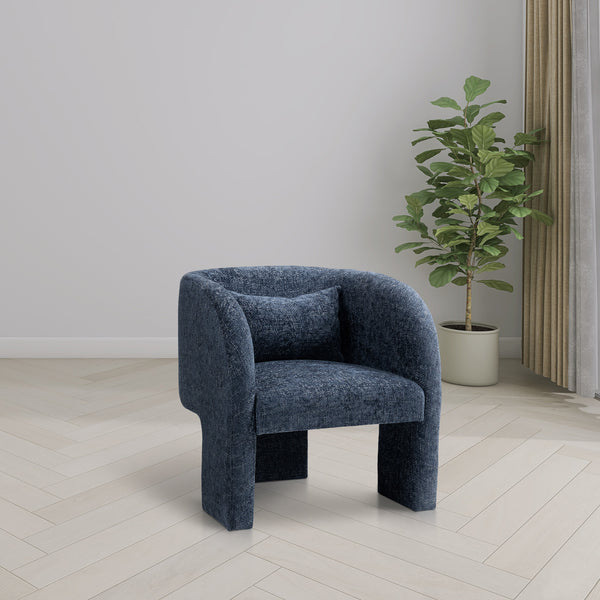 Sawyer Navy Chenille Fabric Accent Chair 493Navy Meridian Furniture
