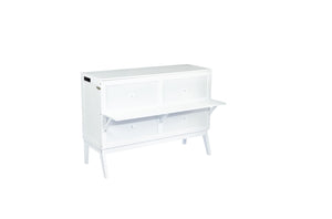 English Elm Full Size Murphy Cabinet Bed Solid Pine with Usb Charging Desk Home Office W504S00166