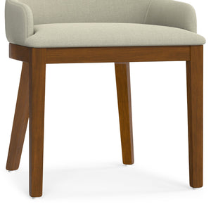 English Elm Stephanie Upholstered Dining Chair Set of 2 with Ergonomic Backrest, Solid Wood Legs, Compact Design Brown B136P266918