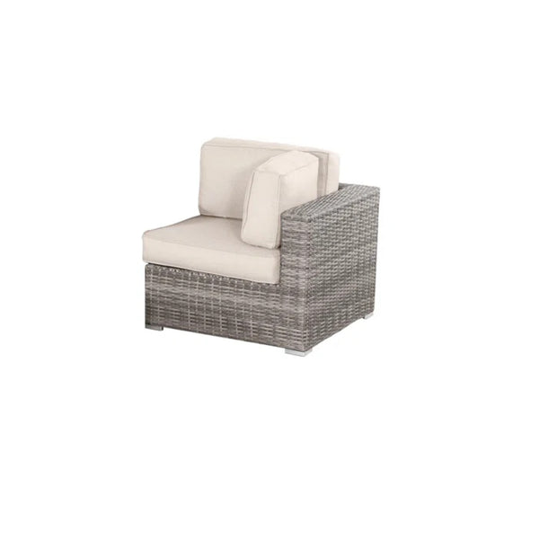 English Elm 6-Person Wicker Seating Set with Cushions Fully Assembled — Plush Weather-Resistant Outdoor Sectional Sofa Grey Mix B120S00099