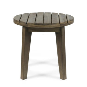 English Elm Outdoor Acacia Hardwood 3 Piece Patio Set with Woven Rope Strap Lounge Chairs 70913.00BLK2-62266.00GRY