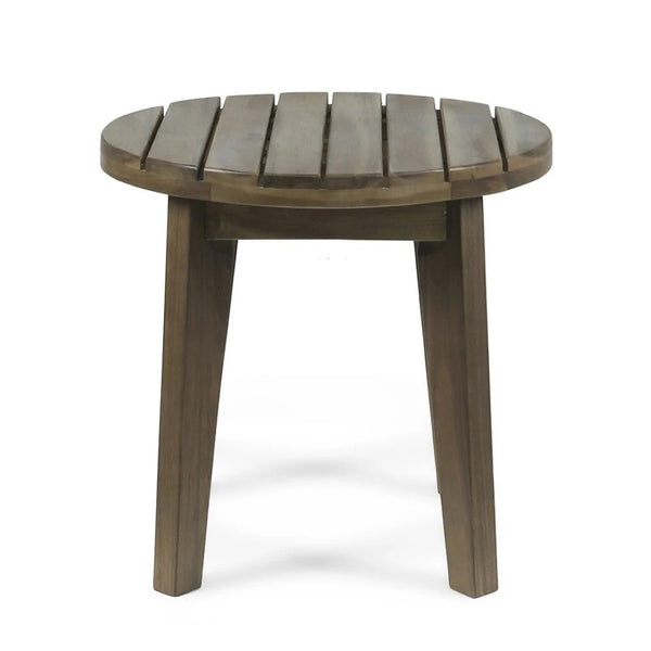 English Elm Outdoor Acacia Hardwood 3 Piece Patio Set with Woven Rope Strap Lounge Chairs 70913.00BLK2-62266.00GRY