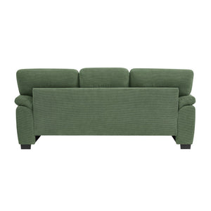 English Elm 3-seater Track Arm Sofa Tufted Textured Fabric Couch for Modern Living Rooms Dark Green W5568S00010