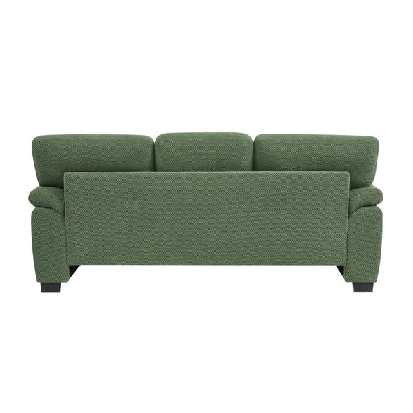 English Elm 3-seater Track Arm Sofa Tufted Textured Fabric Couch for Modern Living Rooms Dark Green W5568S00010