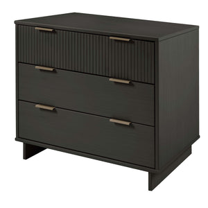 English Elm Granville 38" Dresser In Charcoal Gray – Stylish 3-Drawer Storage With Glam Accents For Modern Decor B365S00078