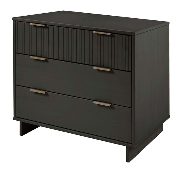 English Elm Granville 38" Dresser In Charcoal Gray – Stylish 3-Drawer Storage With Glam Accents For Modern Decor B365S00078