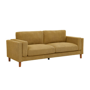 English Elm Corduroy Ribbed Upholstered Sofa with Square Arms Wooden Legs for Living Room Ginger B2748P412600