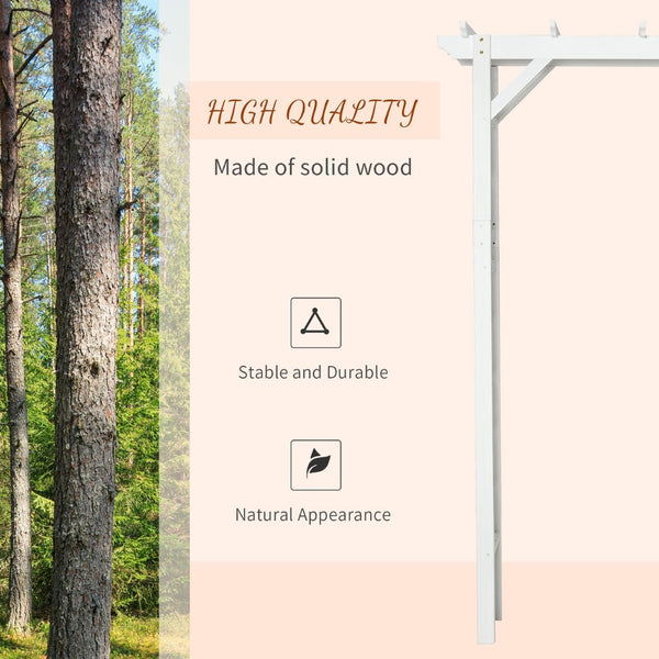 English Elm Outsunny Carbonized Fir Wood Garden Arbor Arch with Lattice Roof for Climbing Vines W2225P174423