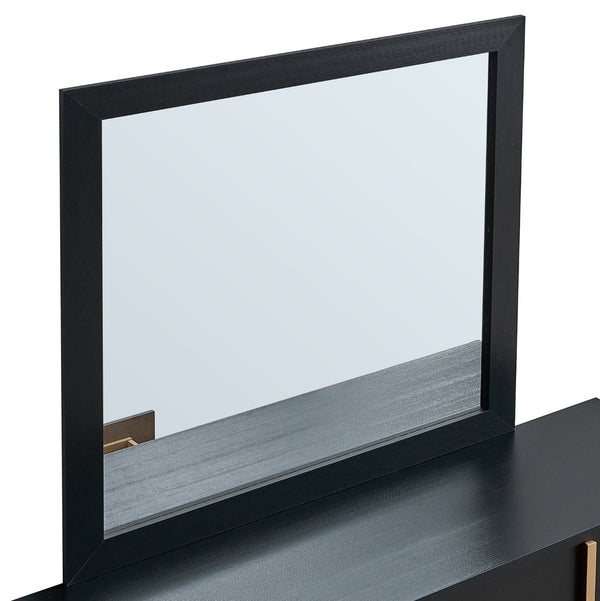 English Elm Steeler Square Wall Mirror Matte Black Frame Gold Accents Glam Bedroom Decor B078P497915
