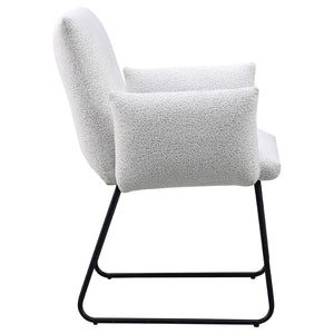 English Elm Donica Gray Upholstered Armchairs Set of 2 with Sled Base for Modern Dining Rooms B062P440061