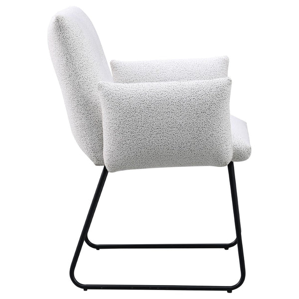 English Elm Donica Gray Upholstered Armchairs Set of 2 with Sled Base for Modern Dining Rooms B062P440061