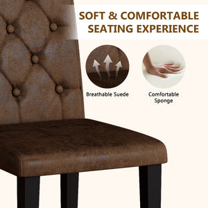 English Elm 4-pack Button-tufted Faux Suede Dining Chairs with Black Metal Legs for Modern W1151P295723
