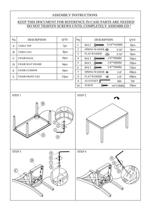 English Elm Gray 7pc Dining Set with Rectangular Table & Cushioned X-Cross Back Chairs, Nailhead Trim, 60" spacious B011P348932