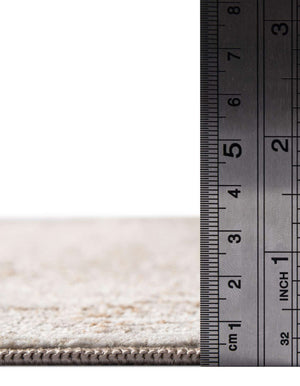 Unique Loom Chateau Jefferson Machine Made Border Rug Beige, Beige/Ivory/Light Brown/Blue 3' 0" x 13' 1"