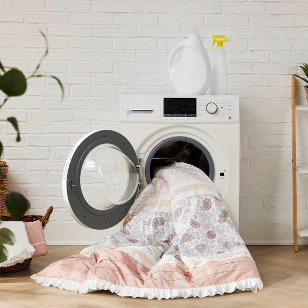 English Elm 9 Piece Cotton Percale Comforter Set In Blush - Chic Paisley Design, Oeko-Tex Certified For Comfort! B03597159