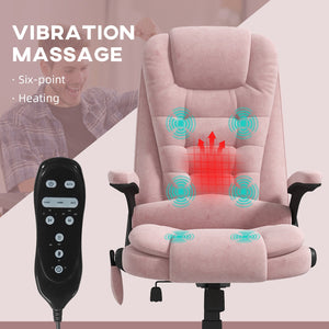English Elm Homcom 6-Point Vibrating Massage Office Chair With Heat, Velvet Recliner, Remote, Ergonomic Comfort W2225P217960