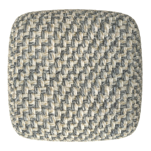 English Elm Beatrix Handwoven Square Pouf Neutral Boho Footrest for Living Room or Bedroom B136P427590