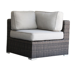 English Elm Minnesota Wicker Sectional Corner Chair - Cozy, Weather-Resistant Outdoor Seating With Plush Cushions B120P233845