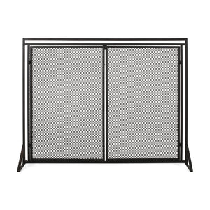 English Elm Christopher Knight Home® - FIREPLACE Samantha Iron Screen with Matte Finish, Handcrafted Mesh Guard, Dual Doors & Sleek Frame Black 67721.00