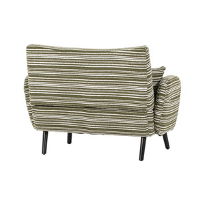 English Elm Modern tufted two-seater sofa with boucle upholstery, tapered legs, storage pockets and plush comfort for small spaces and offices Olive Green W395P376589