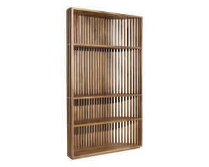 Sunpan TESSA Bookcase - Artisan Crafted Natural Mango Wood with Curved Frame for Stylish Storage Solutions 112590