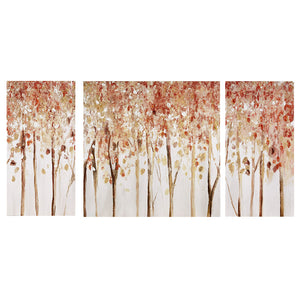 JLA Home Madison Park - Triptych Autumn Forest 3-Piece Textured Canvas Wall Art Set with Palette Knife Depth, Neutral Tones (27"x27") MP95C-0207