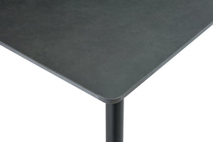 English Elm Modern Sintered Stone Rectangular Dining Table with Gold Tipped Steel Legs for Any Room Dark Gray W3493P436746