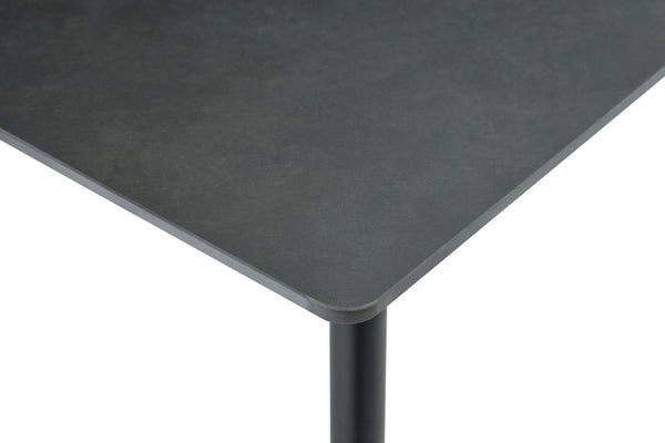 English Elm Modern Sintered Stone Rectangular Dining Table with Metal Legs for Four Seats Dark Gray W3493S00014