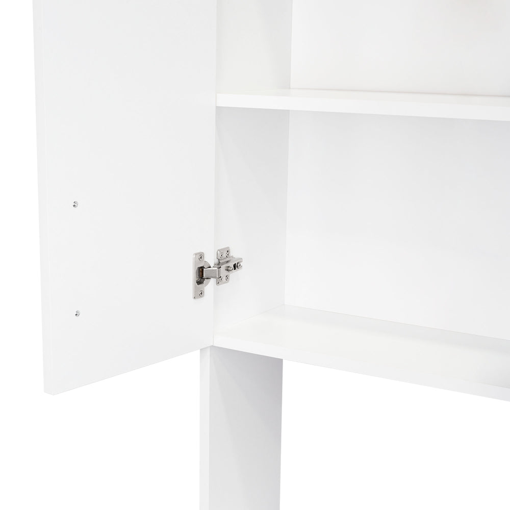 English Elm Perry Microwave Pantry White - Sleek Engineered Wood Cabinet with Adjustable Shelves & Open Microwave Compartment B092P286130