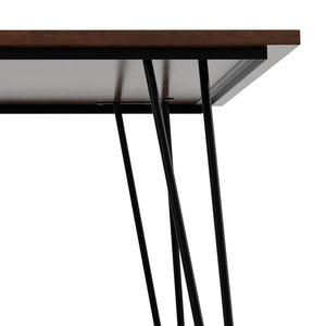 English Elm Hunter Modern Industrial Dining Table 66x40 in Solid Mango Wood Top with Black Hairpin Legs, Durable Finish Brown B136P203494