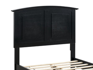 English Elm Hammond Farmhouse Twin Storage Bed with Panel Headboard and Two Under Drawer Black B078S00678