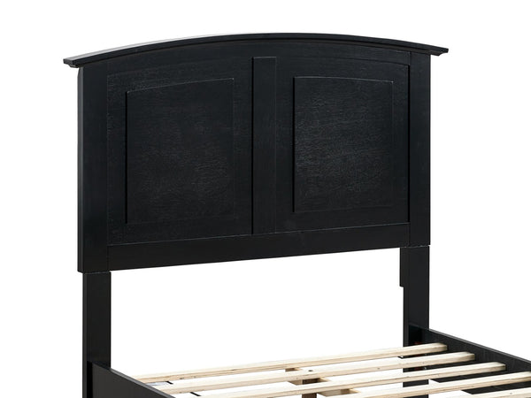 English Elm Hammond Farmhouse Twin Storage Bed with Panel Headboard and Two Under Drawer Black B078S00678